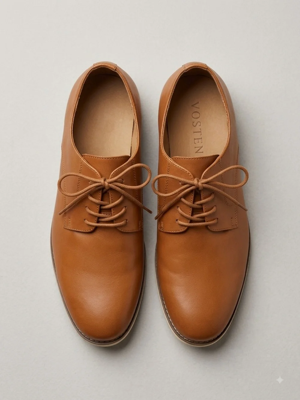 Men’s Tan Leather Derby Shoes